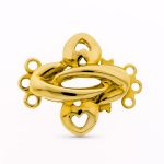 18K FORNITURA ORO AMARILLO BROCHE DE GARGANTILLA PARA 3 VUELTAS