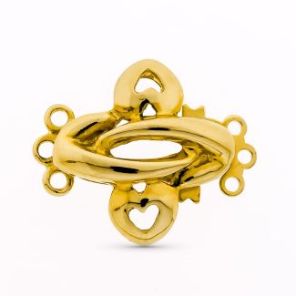 18K FORNITURA ORO AMARILLO BROCHE DE GARGANTILLA PARA 3 VUELTAS