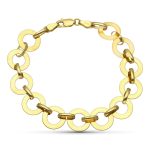 18K PULSERA ORO AMARILLO CIRCULOS, 20CM