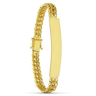 18K PULSERA ESCLAVA ORO AMARILLO CARAQUEÑA 19CM ANCHO 7 MM