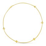 18K COLLAR ORO AMARILLO FLORES Y CADENA REDONDA ESPIGA 45CM