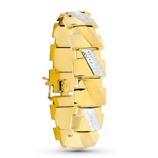 18K PULSERA ORO BICOLOR ESTAMPACION 19,5 CM