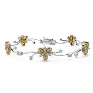 18K PULSERA ORO BICOLOR CIRCONITA LONGITUD 20CM ANCHO 10 MM