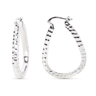 18K AROS ORO BLANCO GOTA TALLADOS, 34X24 MM