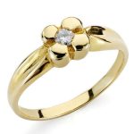 18K SOLITARIO ORO AMARILLO DIAMANTE TALLA BRILLANTE 0,10 QTS, COLOR H VSI