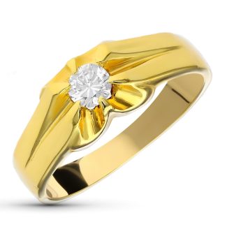 18K SOLITARIO ORO AMARILLO DIAMANTE 0,20 QTS, ANCHO: 8,5 MM