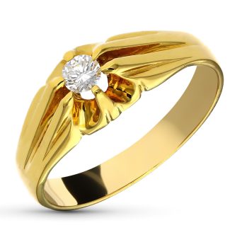 18K SOLITARIO ORO AMARILLO DIAMANTE TALLA BRILLANTE 0,20 QTS,