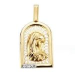 18K MEDALLA ORO AMARILLO DIAMANTES TALLA BRILLANTE 0,039 QTS, 24X15 MM