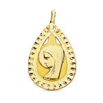 9K MEDALLA ORO AMARILLO VIRGEN NIÑA LIGERA 20X13 MM