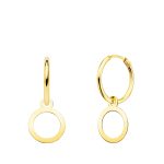 18K AROS ORO AMARILLO TUBO CON CIRCULO 10 MM ARO 12X1,5 MM