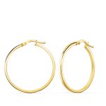 18K AROS ORO AMARILLO LISOS REDONDOS TUBO CUADRADO 33X1,50 MM