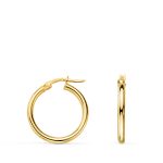 18K AROS ORO AMARILLO HUECOS REDONDOS TUBO REDONDO 19 MM, GROSOR 2 MM