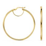 18K AROS ORO AMARILLO HUECOS REDONDOS TUBO REDONDO 43 MM, GROSOR 2 MM