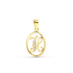 18K COLGANTE ORO AMARILLO LETRA H CON CIRCONITAS