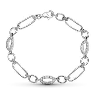 18K PULSERA ORO BLANCO Y CIRCONITA LONGITUD 21CM PESO 6,70 GR