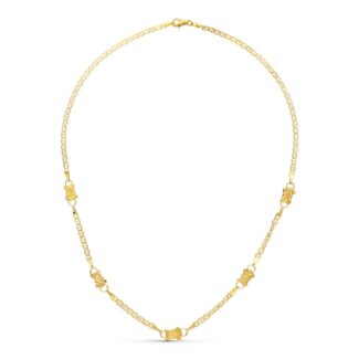 18K GARGANTILLA ORO AMARILLO OSOS 6 MM LARGO 45CM