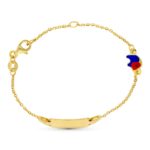 18K ESCLAVA ORO AMARILLO ELEFANTE ESMALTE 16CM