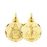 18K ESCAPULARIO ORO AMARILLO CRISTO DE LA LAGUNA VIRGEN DE LA CANDELARIA 18 MM
