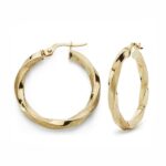 18K AROS ORO AMARILLO MATE Y BRILLO 25X2,5 MM