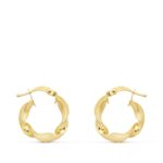 18K AROS ORO AMARILLO MATE Y BRILLO HUECOS 17 MM
