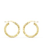 18K AROS ORO AMARILLO HUECOS CUADRADOS 20X2 MM