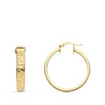 18K AROS ORO AMARILLO GRECA HUECOS 20 MM