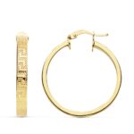 18K AROS ORO AMARILLO GRECA HUECOS 28 MM