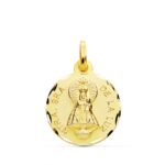 18K MEDALLA ORO AMARILLO NUESTRA SEÑORA DE LA LUZ TALLADA 16 MM