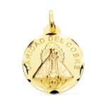 18K MEDALLA ORO AMARILLO VIRGEN CARIDAD DEL COBRE 24 MM