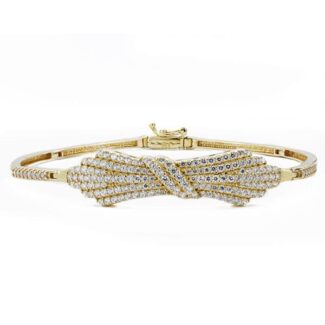 18K PULSERA ORO AMARILLO RIGIDA CIRCONITA 19CM