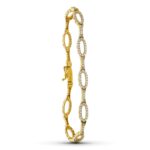18K PULSERA ORO AMARILLO ESLABONES CIRCONITA 19CM