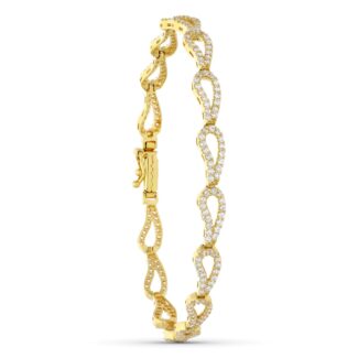 18K PULSERA ORO AMARILLO CIRCONITA ESLABONES 19CM