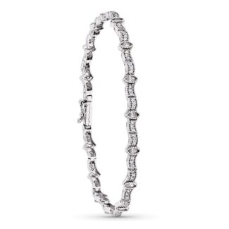 18K PULSERA ORO BLANCO Y CIRCONITA 19CM