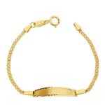 18K PULSERA ORO AMARILLO ESCLAVA CADENA BISMARK, 12CM