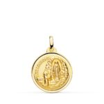 18K MEDALLA ORO AMARILLO VIRGEN DE LOURDES 18 MM BISEL