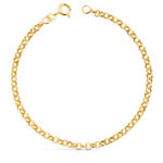 18K PULSERA ORO AMARILLO ROLO HUECA ANCHO 3 MM LARGO 19CM