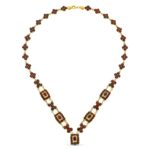 18K GARGANTILLA ORO AMARILLO GRANATES 42CM