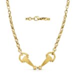 18K COLLAR ESTRIBOS ORO AMARILLO 48 CM