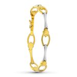 18K PULSERA ORO BICOLOR ESLABONES 19CM