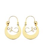 9K PENDIENTES AROS CRIOLLAS ORO AMARILLO 17X13 MM