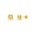 18K PENDIENTES ORO AMARILLO CUADRADOS 6X6 MM
