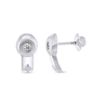 18K PENDIENTES ORO AMARILLO CIRCULO, 11X6 MM CIERRE TUERCA