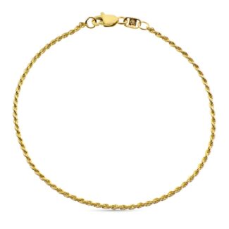 18K PULSERA ORO AMARILLO CORDON SALOMONICO ANCHO 1,5 MM 20CM
