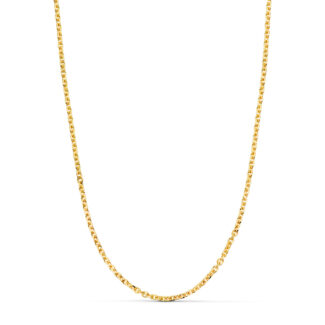 18K CADENA ORO AMARILLO MACIZA FORZADA ESLABON TALLADO, ANCHO: 2,3 MM LARGO: 60CM