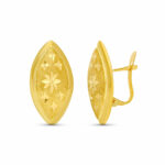 18K PENDIENTES ORO AMARILLO MARQUIS TALLADO 22X11 MM CIERRE CATALAN
