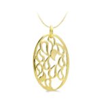 18K COLGANTE ORO AMARILLO OVAL CALADO