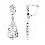 18K PENDIENTES ORO BLANCO CUBANAS 30X9 MM CIERRE CATALAN