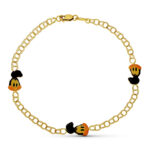 18K PULSERA ORO AMARILLO ESMALTE CORRE CAMINOS, 18CM