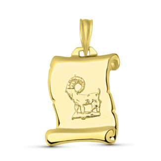18K COLGANTE HOROSCOPO ORO AMARILLO ARIES PERGAMINO