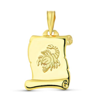 18K HOROSCOPO ORO AMARILLO ESCORPIO PERGAMINO